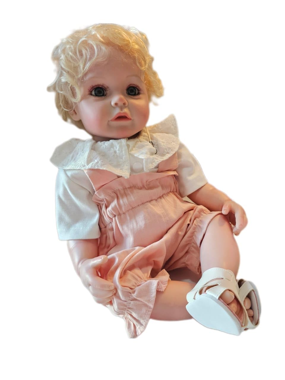 Reborn Baby Dolls Girl Look like real baby cute doll girl 50 cm 19 inch full body soft silicone vinyl cute reborn baby girl blonde short hair 3D skin visible veins rooted hair