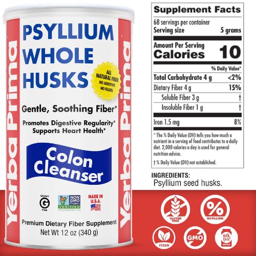 Yerba Prima Psyllium Whole Husks, 12 oz (2 Pack) - Colon Cleanser, Gluten Free, Non-GMO, Soothing Regularity — Amazon image 4