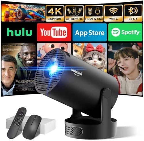 [Apps intégrées & 2026 Upgraded] Vidéoprojecteur avec WiFi 6 et B...