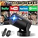 [Apps integrate & 2026 Upgraded] Mini Proiettore con WiFi 6 Bluetooth 5.4 Support 4K 1080P Auto Keystone Rotabile 180° Proiettore Portatile Compatibile con HDMI/TV Stick/Memory Stick/Laptop, Nero
