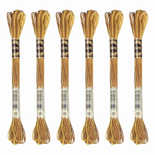 Image of PATIKIL 6 Skeins Embroidery Floss, Polyester Embroidery Threads Bracelets String for Cross-Stitch Hand Embroidery, Gold Tone