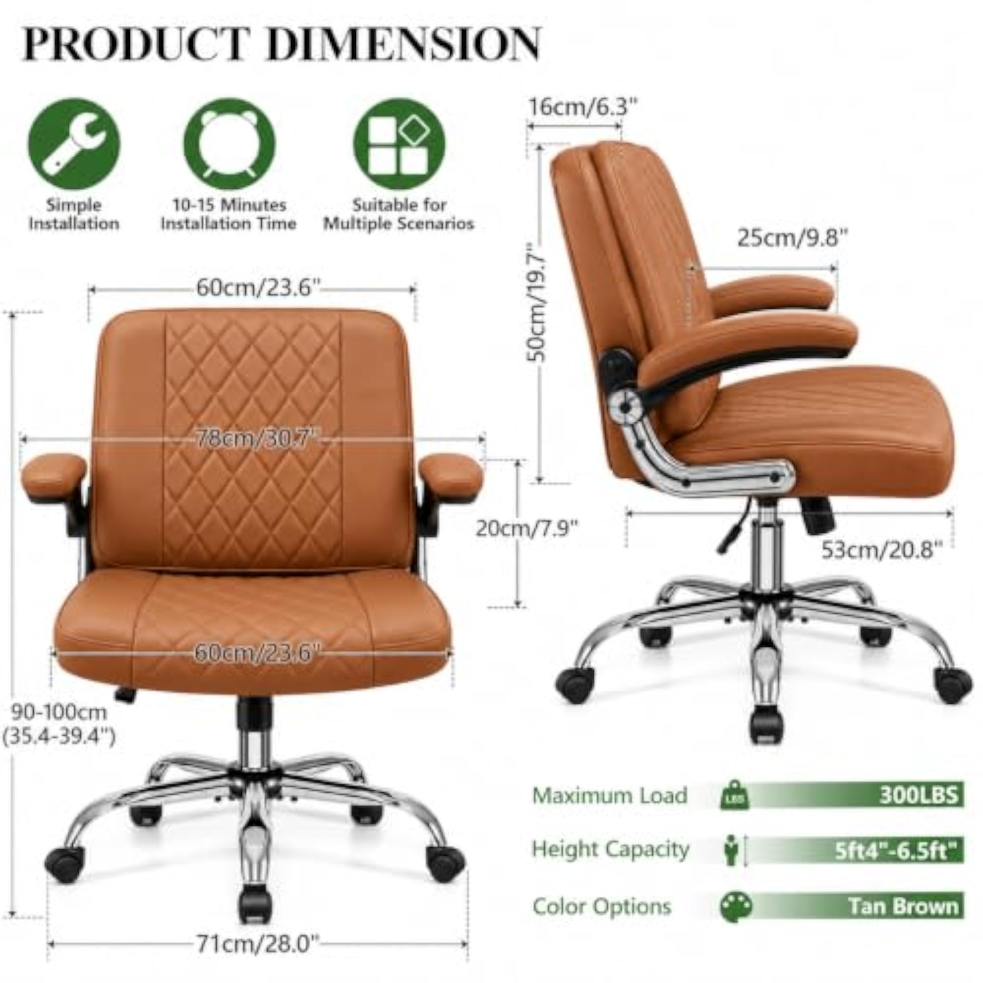 Executive Office Chair with Flippable Pillow