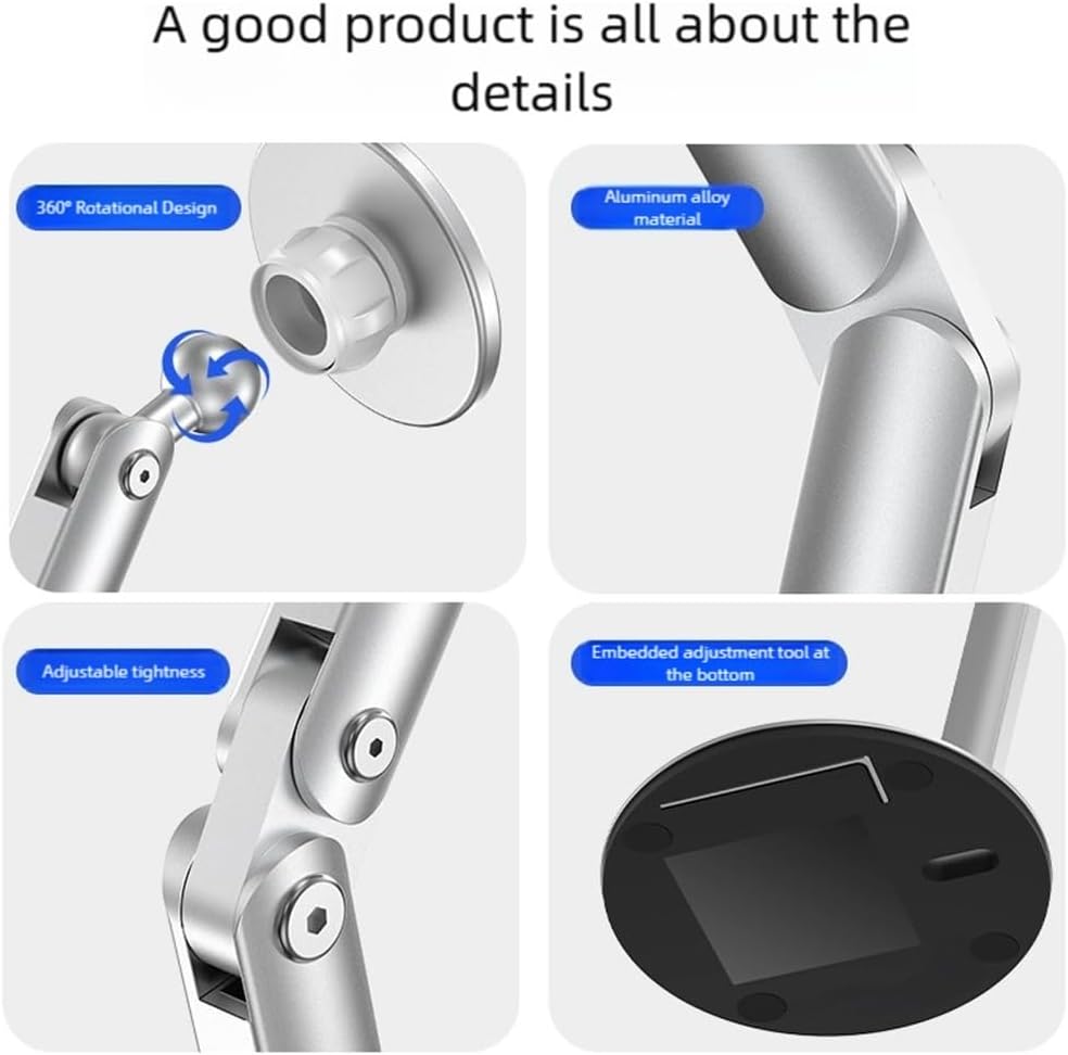 Multiple Angle Aluminum Phone Mount with Magnetic Attachment 360 Rotation Mobile Phones Bracket for 4 to 7 Inch Screens image 3