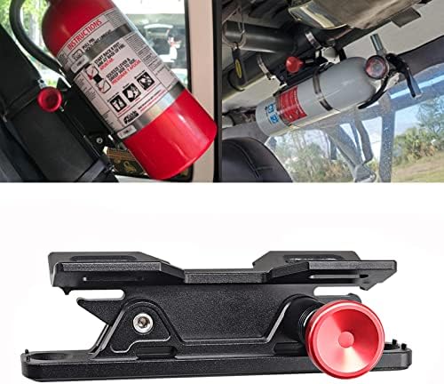 Samman Fire Extinguisher Mount Bracket, Aluminum UTV Quick Release Fire Extinguisher Holder Compatible with Jeep Wrangler JK Polaris Ranger Cam-Am X3