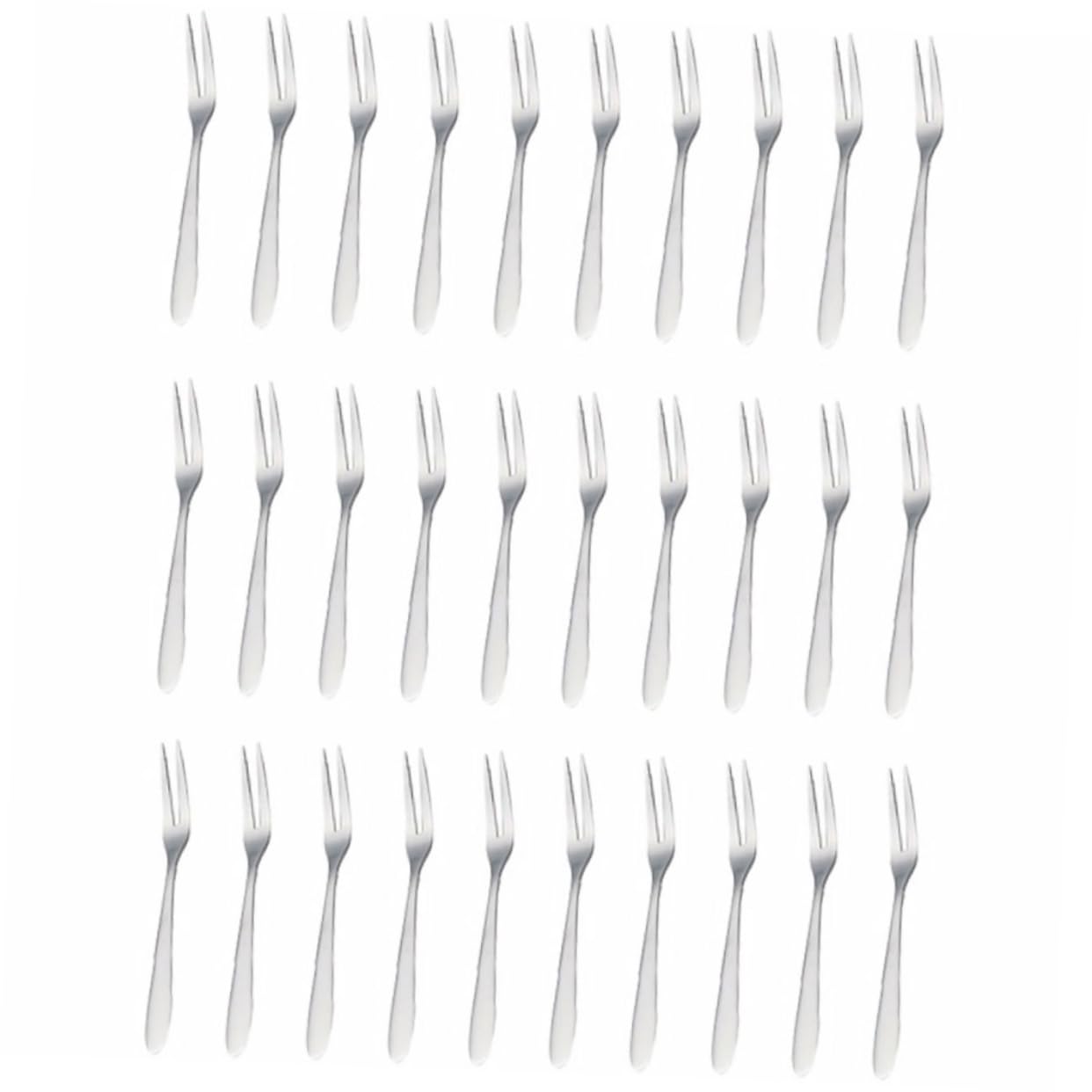 HOLIDYOYO 30 Pcs Fruit Fork Party Cake Forks Bento Lunch Picks Flatware Forks Fruit Food Picks Mini Dessert Forks Two Prong Forks Bento Snack Boxes for Stainless Steel Silver