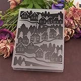 Welcome to Joyful Home 1PC House Forest Background Embossing Folder for Card Making Floral DIY Plastic Scrapbooking Photo Album Card Paper DIY Craft Decoration Template Mold