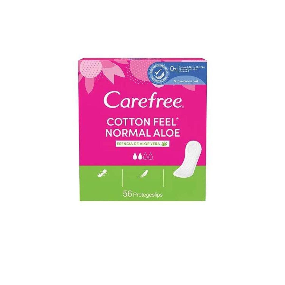 Carefree Cotton Feel Normale Luftdurchlssige Slipeinlagen Aloe Vera Duft  Absorptionsgrad Zwei Gre Normal 56er Pack : Amazon.de: Drogerie &  Krperpflege