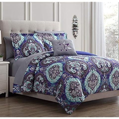 Modern Threads Cathedral 8-Piece Printed Reversible Bed in A Bag Queen Cover