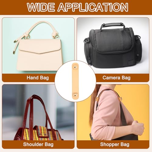 Image of uxcell 2 Pcs 8.98x1.69 Inch Leather Shoulder Strap Pad, Detachable Non-Slip Strap Covers for Tote Bags Backpacks Handbags, Khaki