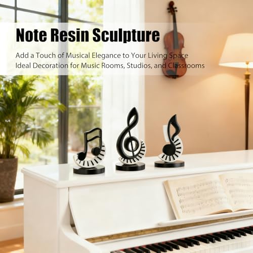 Estatua Nota Musical con Teclas de Piano en Resina miniatura 6