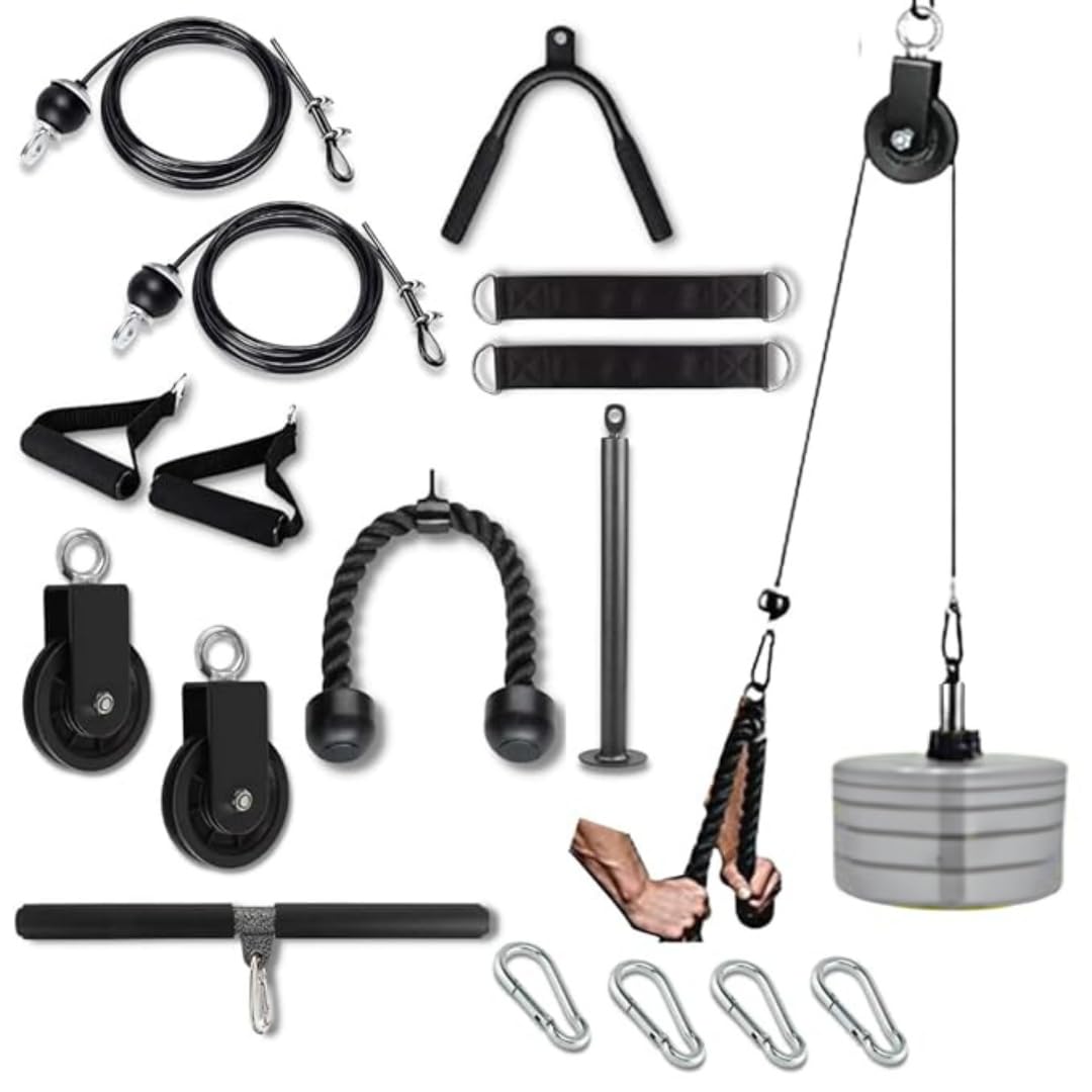 FIRE FITNESS Home Gym Cable Machine Attachments Weight Cable Pulley System Gym Weight Loading pin Triceps Exercise with 360° Rotation Portable Gym Pulley capcity up to 100kg (B0CG9PSTQ9) Amazon Price History, Amazon Price Tracker