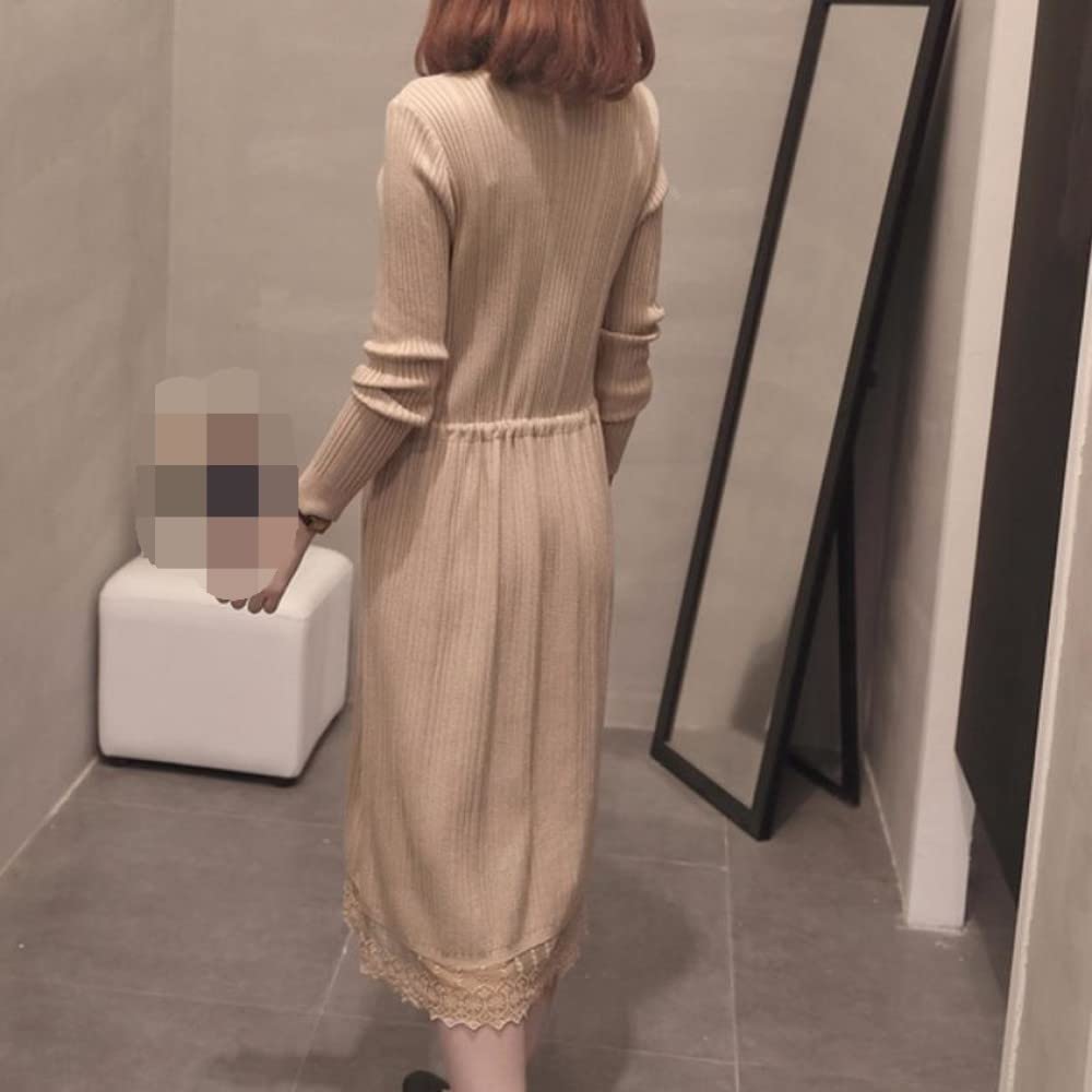 Pulls Tricot Femme,Pull À Col Roulé pour Femme avec Cordon De Serrage À La Taille Pull en Tricot Pull Kaki Hauts Élégants Pull De Printemps Bas Classique Cadeau pour Petite Amie Fête des Mère