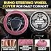 Pink Car Accessories Set, 27 Pieces – Bling Car Accessories for Interior Styling with Rhinestone Details for Daily Use, Universal Fit Kit for Steering Wheel, Vents, Mirror Area, Great Gift for Women