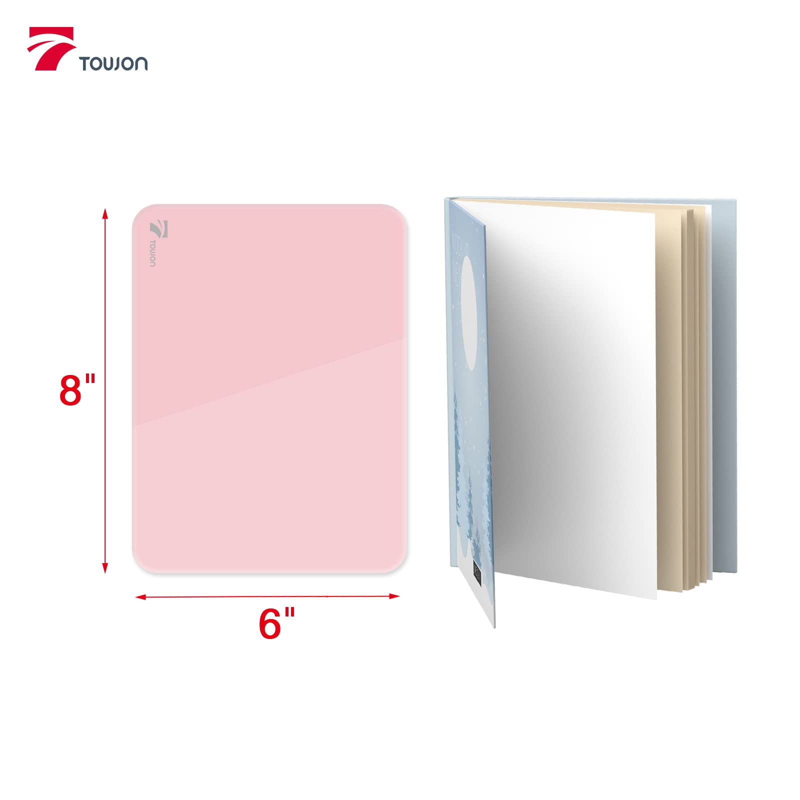 TOWON Mini-Whiteboard aus Glas | kleiner Schreibtisch-Notizblock | Pink Office Buddy Board | tolle Erinnerung Memoboard für Büro, Zuhause, Schule, Kinder, 21 x 15 cm, Rosa