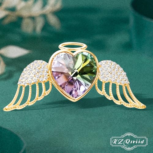 Image of Brooches For Women,14k Gold Plated Copper,Crystal Brooch,Love Brooch,Heart Brooches,Brooches Pin for Birthday, Christmas,Valentines, Wedding Parties, Anniversaries,Mother's Day