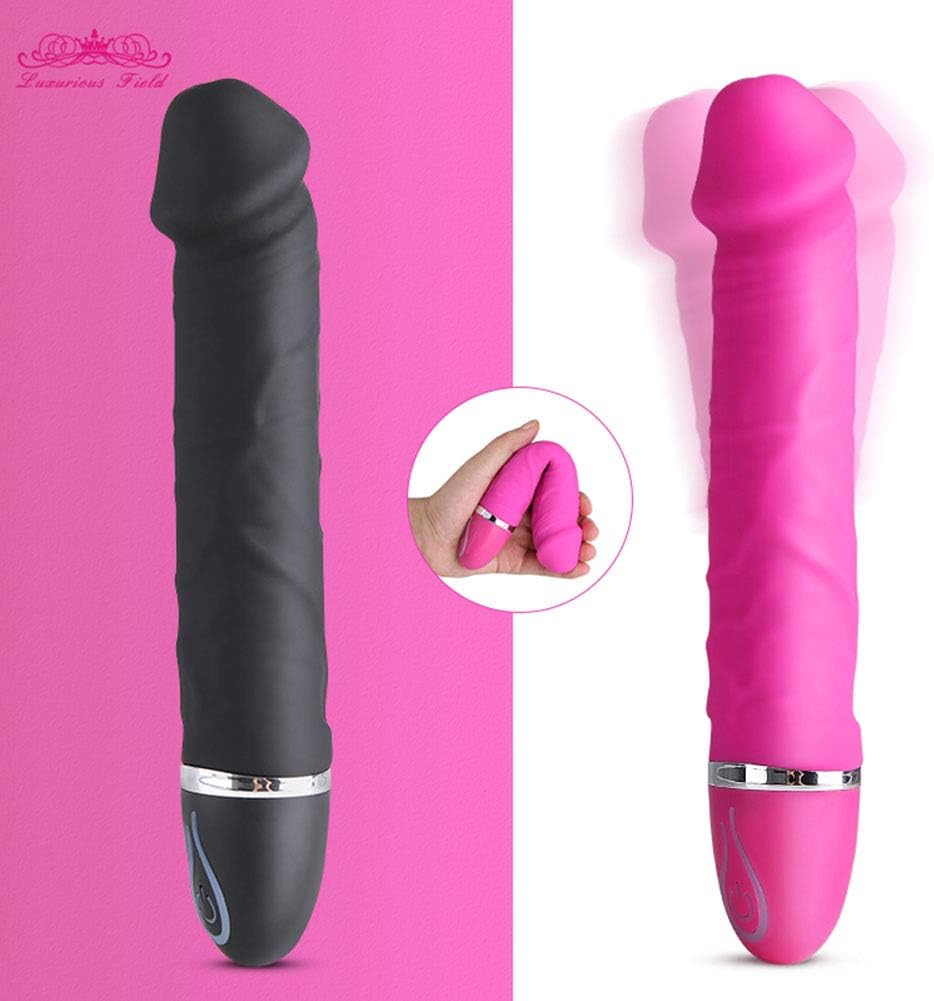 GGLY Realistic Pê.Nís Shape Safe V-Î-Brâtor 7.8 inch Waterproof Beginner Realistic Awesome 7 Frequency Swing UBS Charging Design Toy(Pink)