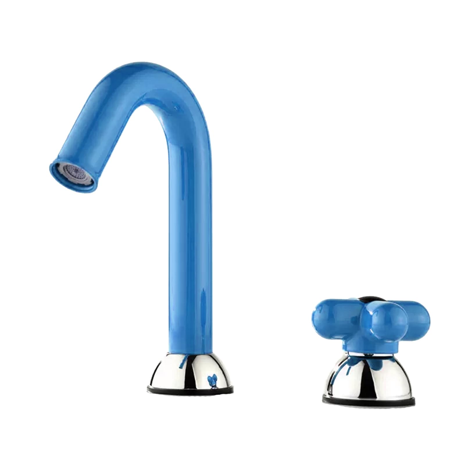JRUIA Red Kitchen Faucet, 360° Swivel Single Handle Washbasin Faucet, Hot And Cold Water Supply, Two Water Flow Modes,Blue