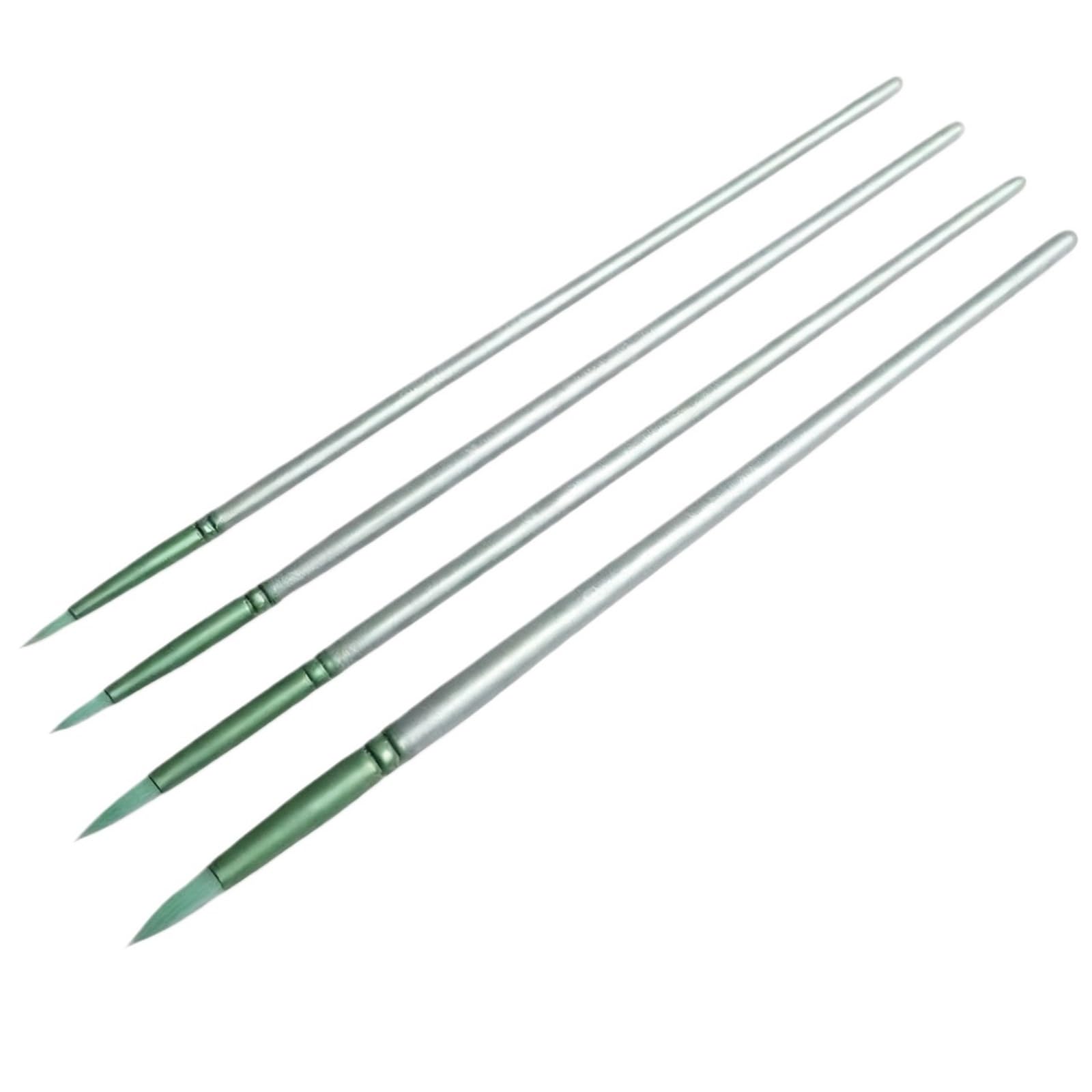 4/6Pcs Watercolor Paint Brush Nylon Paintbrush for Artist Beginner Acrylics Oil Watercolor Gouache Painting Face Body Art(4 PCS green)