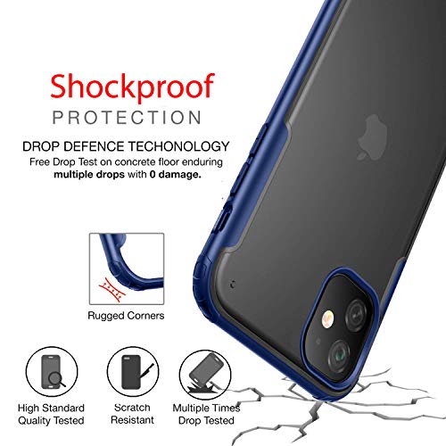 Image of mobistyle Thermoplastic Polyurethane For Iphone 11 Back Cover, 6.1-Inch Hybrid Designed Matte Translucent, Slim Phone Cover Case (Blue)