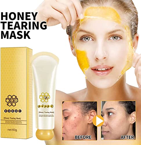 Luobo 2Pcs Honey Tearing Mask Peel,Honey Mask,Blackhead Remover Mask, Honey Face Mask For Exfoliante Clean Dead Skin Black Head Shrink Pores #TOP1