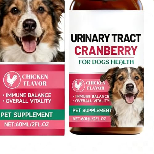 Uti-Behandlung Bei Hunden, Zur Unterstützung Der Blasengesundheit, 60 Ml, Harnwegstropfen, Natürliches Kräuterergänzungsmittel Mit Cranberry-Blasengesundheit, Sanfte Natürliche Formel, Für Hunde Aller