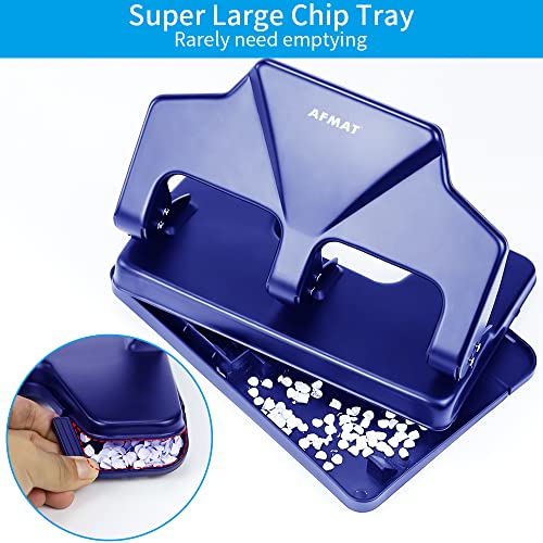 Perforatrice 3 trous pour 40 feuilles - Perforeuse de bureau grand modèle bleue