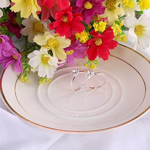 Topoox Bridal Shower Rings 40 Pack Silver Diamond Engagement Rings For Wedding Table Decorations, Party Favors, Arts & Crafts #TOP3