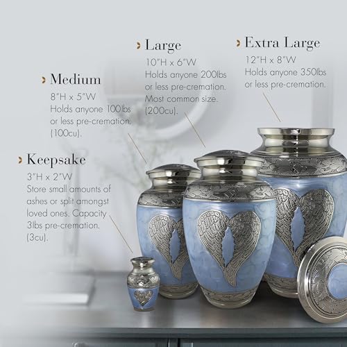 Image of Angel Blue Cremation Urns for Human Ashes Adult Male Urns for Ashes