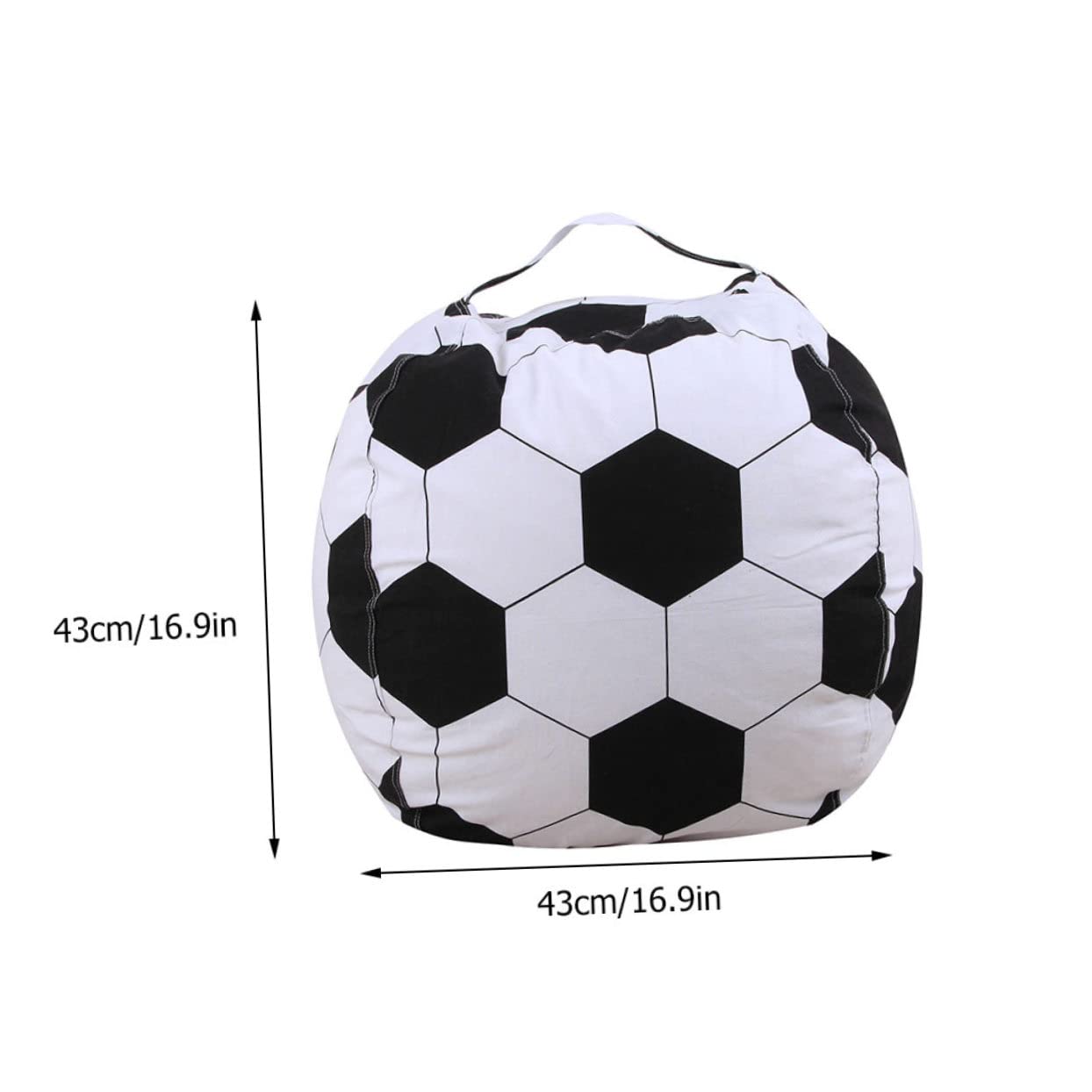 MERRYHAPY Soccer Bean Bag Storage Cover for Stuffed Animals Organizer Fun Playroom Decor Zipper Design for Easy Access Self Reliance Development