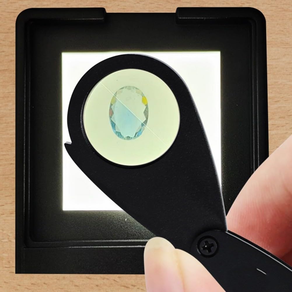 Strumento di identificazione con struttura leggera in lega di alluminio, specchio dicroico, portatile, portatile, specchio dicroico, strumento per gioielli (bianco)
