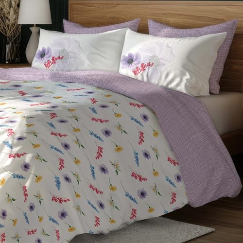 Image of LANE LINEN 400TC Morrison Bloom Super King Size Bedsheet with 4 Pillow Cases | 100% Cotton Digital Print Bedding Set (2.74 M x 2.74 M) | Modern Floral Pattern for Luxurious Comfort (White Yellow)