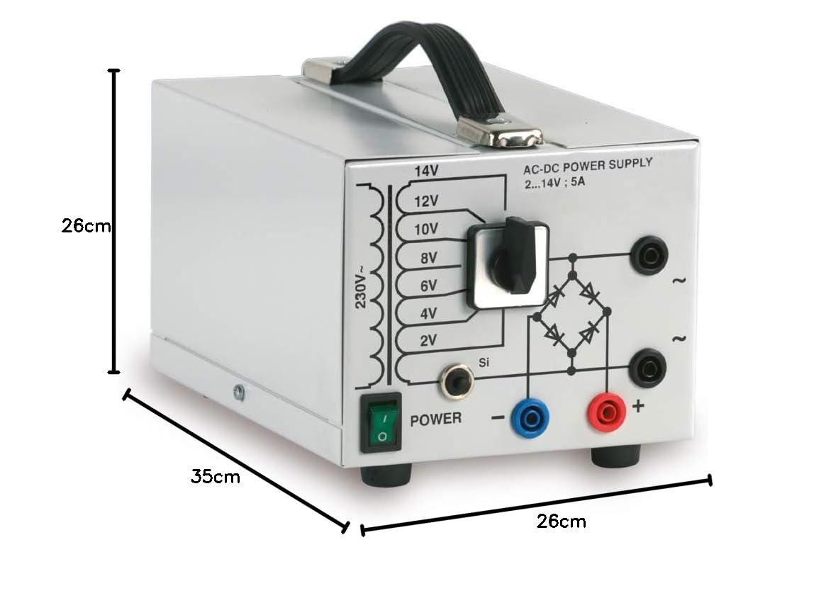 3B Scientific U8521112-230 Transformador con rectificador, 5 A, 230 V, 50/60 Hz