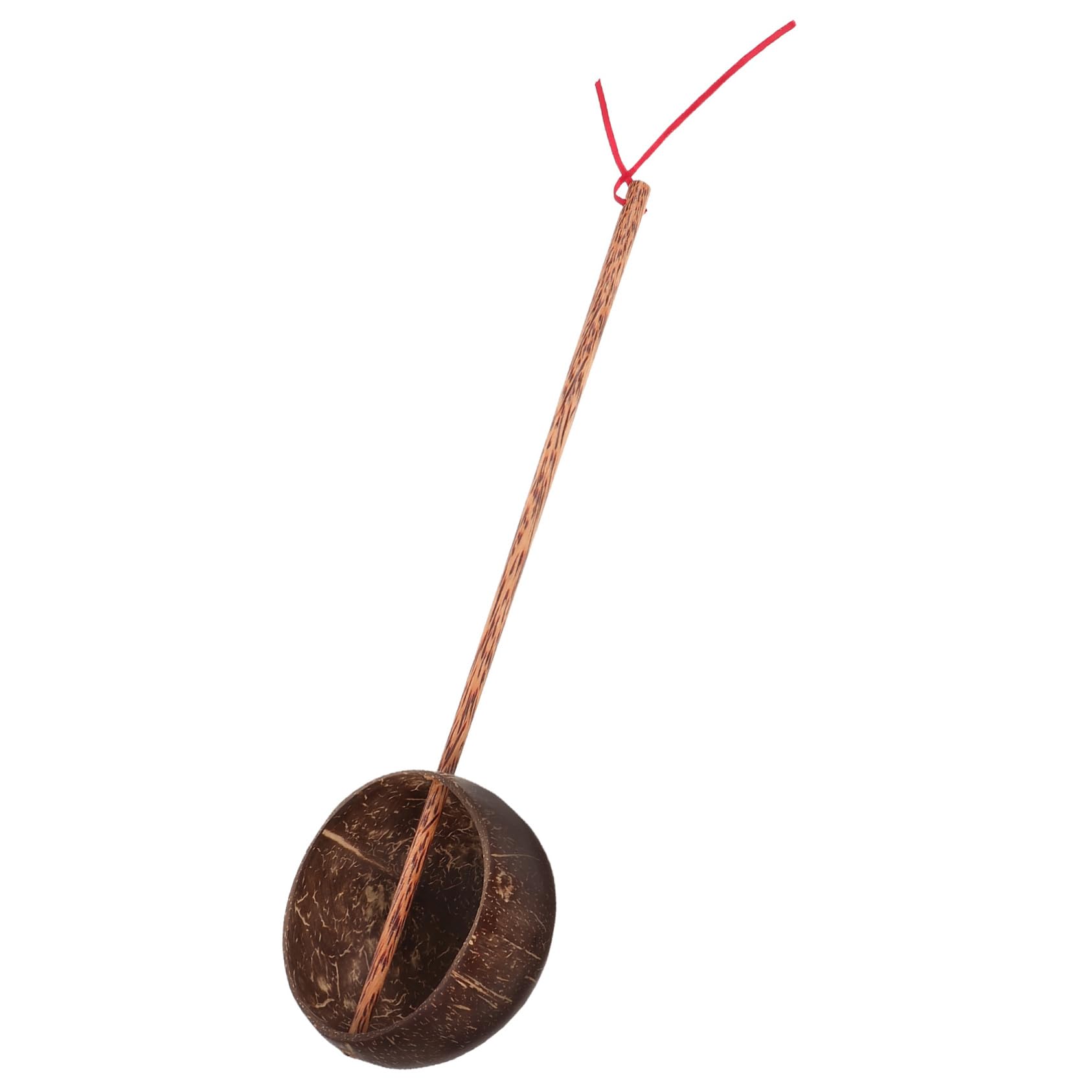 SOLUSTRE Natural Coconut Shell Long Handle Ladle Ergonomic Water Dipper Spoon for Bath Kitchen Restaurant Use Multi Functional Water Scoop with Rustic Touch