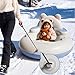 StaZamor Inflatable Sled 33 Inch Heavy Duty Snow Tube with Backrest Handles and Tow Rope PVC Toddler Snow Sled for Kids Winter Outdoor Sledding Play
