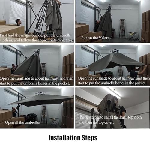 10x10ft Square Offset Umbrella Replacement Canopy - Durable Fabric for Double Top Cantilever Umbrella, Weather-Resistant Patio Shade Cover, Easy to Install