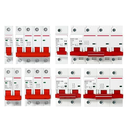 Lateau 2P 1P 3P 4P Dz47 3A-125A Ac 230V 400V C Type Mini Circuit Breaker Mcb Short Overload Protector Din Rail Mount Breaking Capacity(,125A)