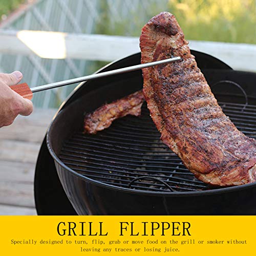Yardwe Flipper Alimentos Turner Carne Ganchos Ganchos de Aço Inoxidável PARA CHURRASCO Churrasco Coz