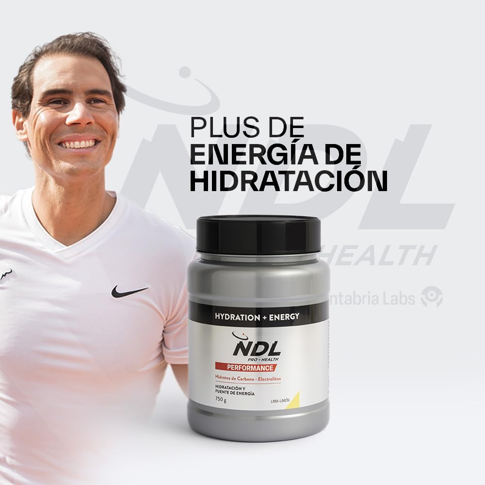 NDL Pro-Health Hydration energy | Bebida Isotónica de hidratación rápida con electrolitos en polvo y sales minerales para el deporte | Reduce el cansancio y la fatiga | Lima-Limón | 750g