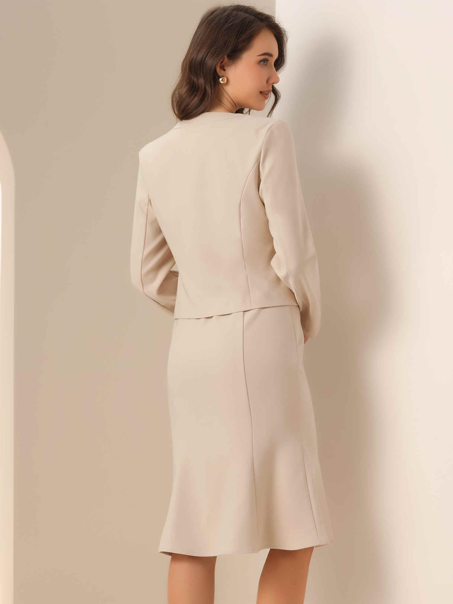 Allegra K Anzug-Sets für Damen, 2-teiliges Kleid mit Blazer-Jacken-Sets