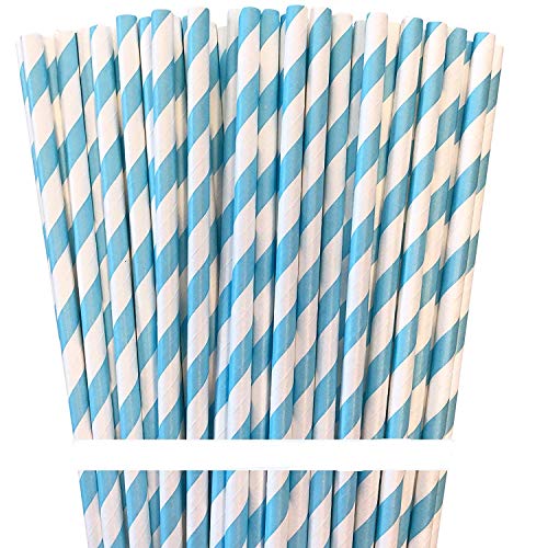 Shuiniba Biodegradable Striped Paper Straws,Paper...