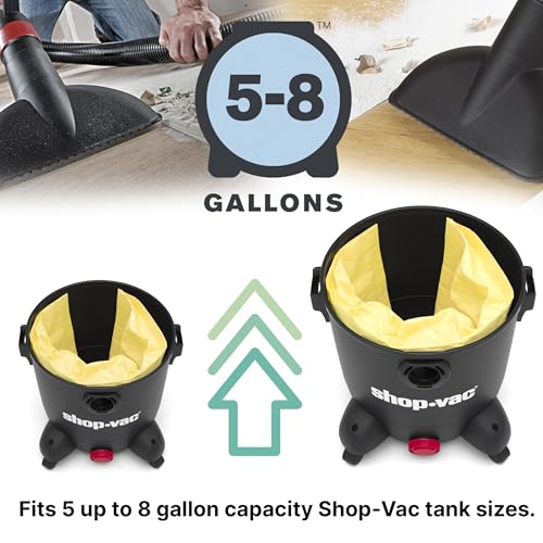 Shop-Vac 9067166, sacos de filtro de vácuo descartáveis de alta eficiência, serve para tanques de 5