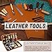 BUTUZE Leather Working Tools, Practical Leather Craft Kit with Waxed Thread Groover Awl Stitching Punch Hole for Leathercraft Beginner or Adults Gifts - Comes with Tool Manual