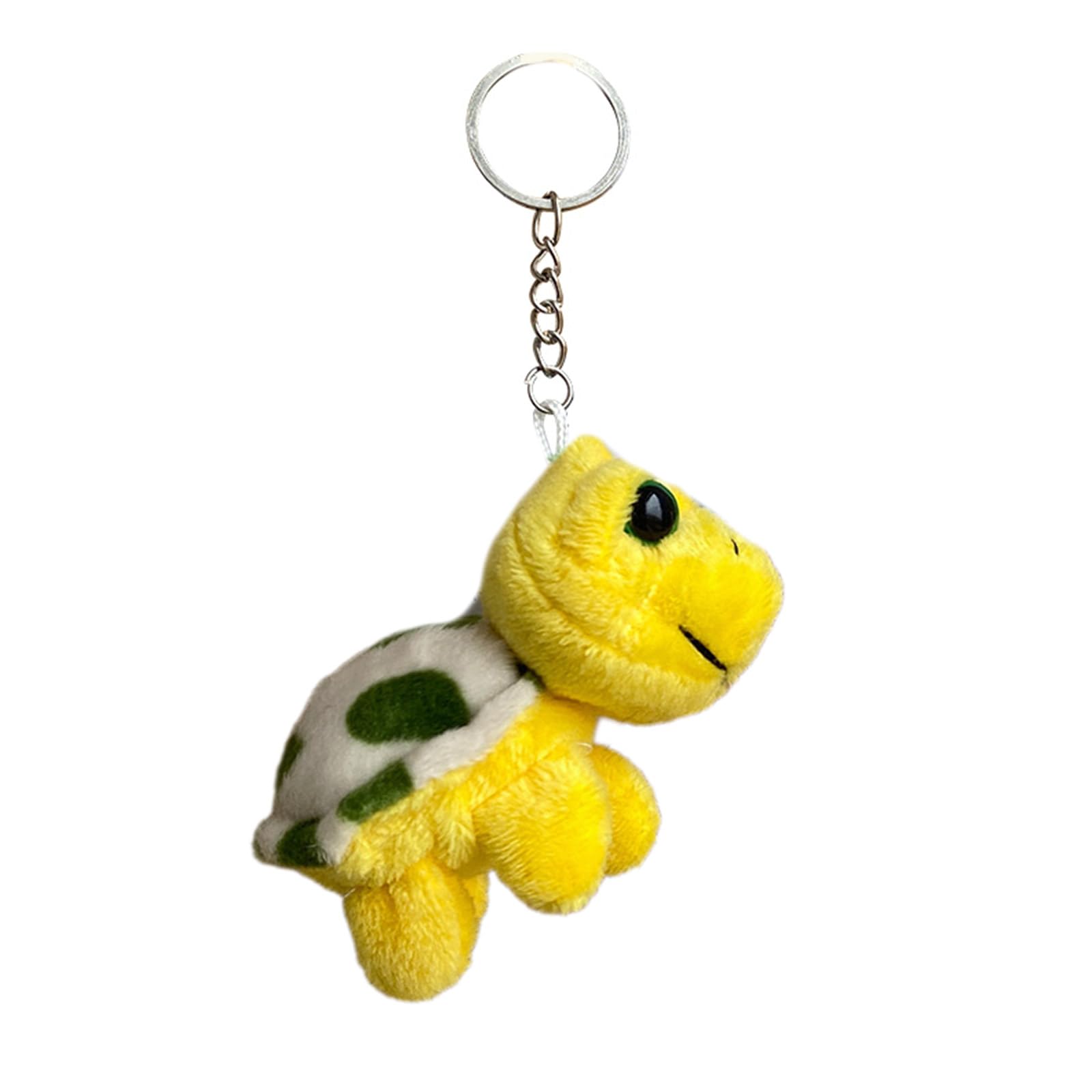 Leeinto Women's Yellow Cartoon Plush Turtle Charm Keychains Sweet Cute Pendant Car Keyring Backpack Decoration Fashion Jewelry For Girls