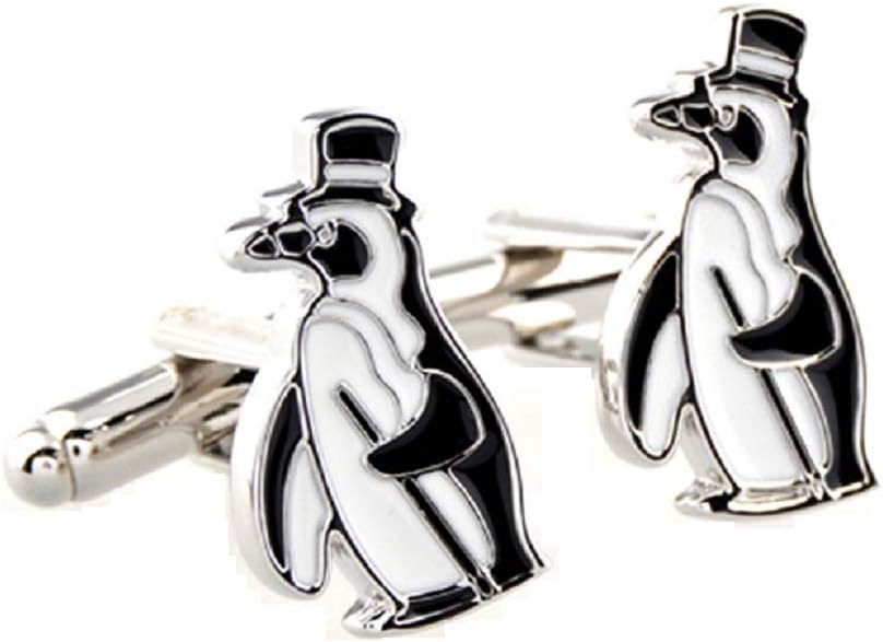 MRCUFF Penguin Top Hat Cane Formal Winter Pair of Cufflinks in a Presentation Gift Box & Polishing Cloth