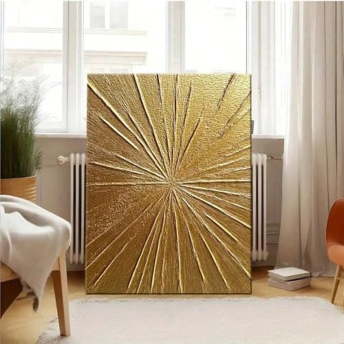 Tableau sur toile texture dorée 70x120 cm avec cadre SPXLUCAW - 3