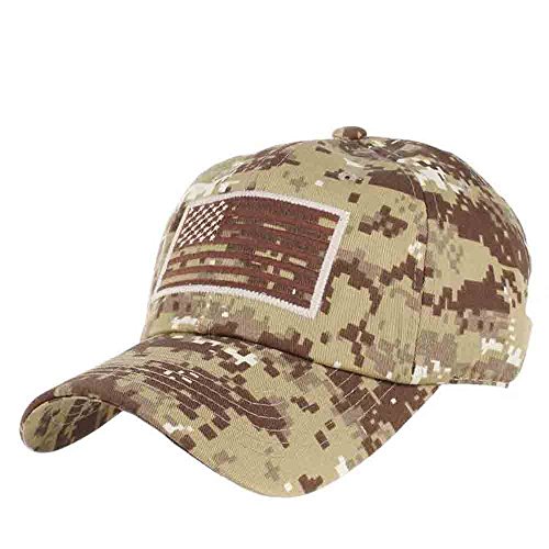 Pit Bull US Flag Patch Tactical Style Cotton Trucker Baseball Cap Hat Desert Camo