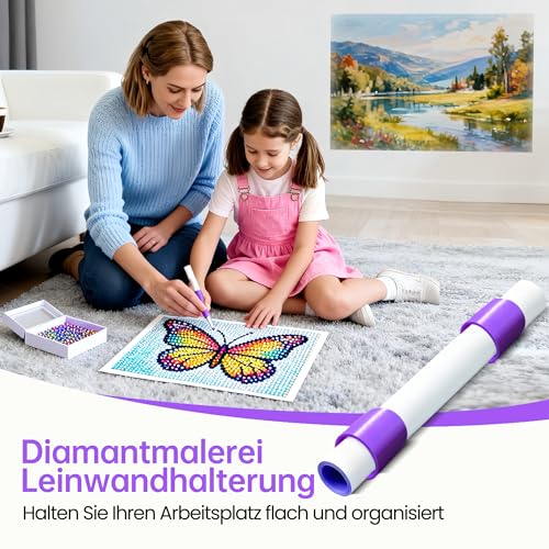 Mytagos 2 Stück Diamond Painting Leinwand Rollhelfer – Diamant Malerei Ringe, Malerei Zubehör, Canvas Organizer für Kreatives Handwerk