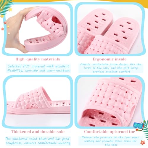 3 Pairs Quick Dry Shower Slippers for Women Men Non-slip Bathroom Flip Slippers for Living Room Gym Pool Beach3