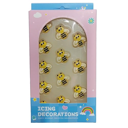 Homankit Abejas de caramelo comestibles para decoración de pastel, confites de azúcar para postres, galletas de fiesta, decoración de pastel casero,