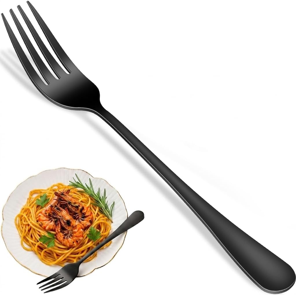 Dinner Forks Set, 8 Inches Stainless Steel Silverware Fork, Dishwasher Safe Food Grade Metal Forks, Mirror Polishing Main Fork Set of 8 For Home,Restaurant Or Hotel